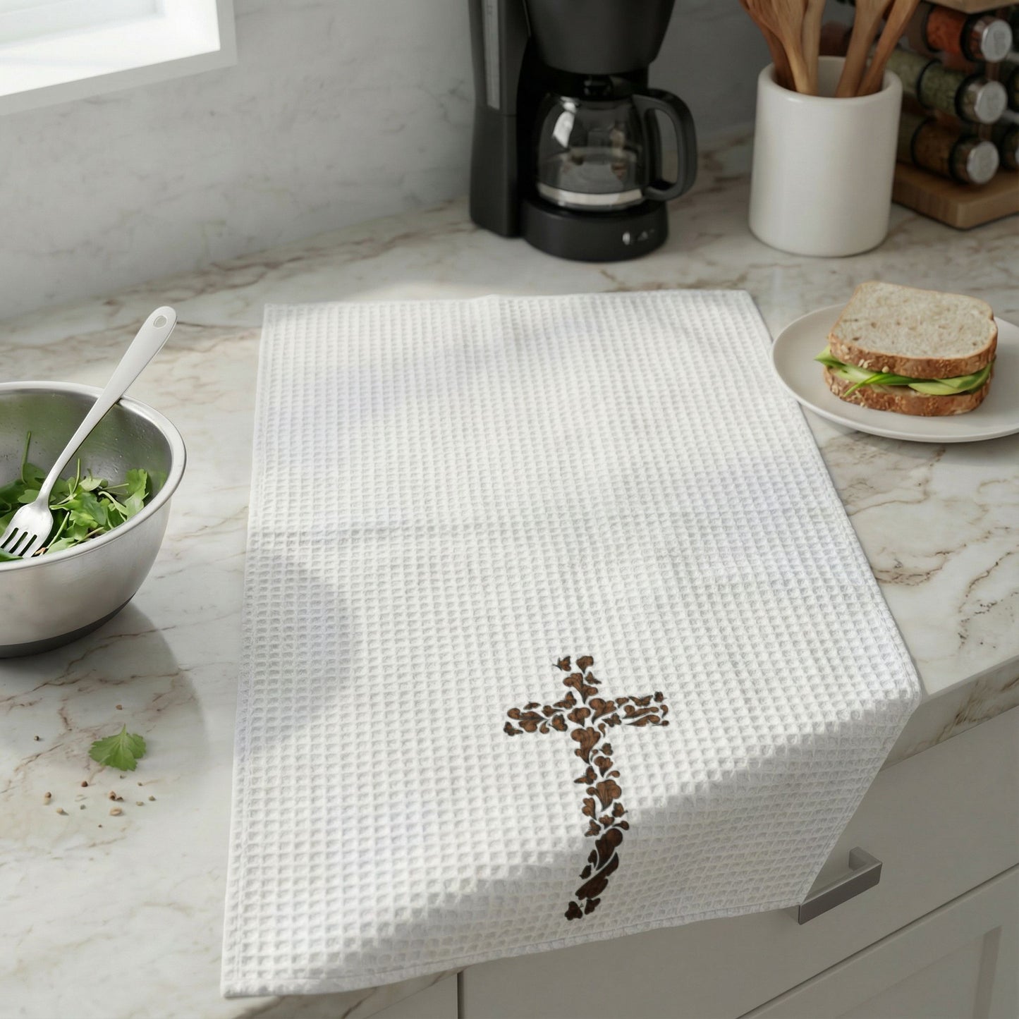 Wings of Grace Waffle Weave Kitchen Hand Towel