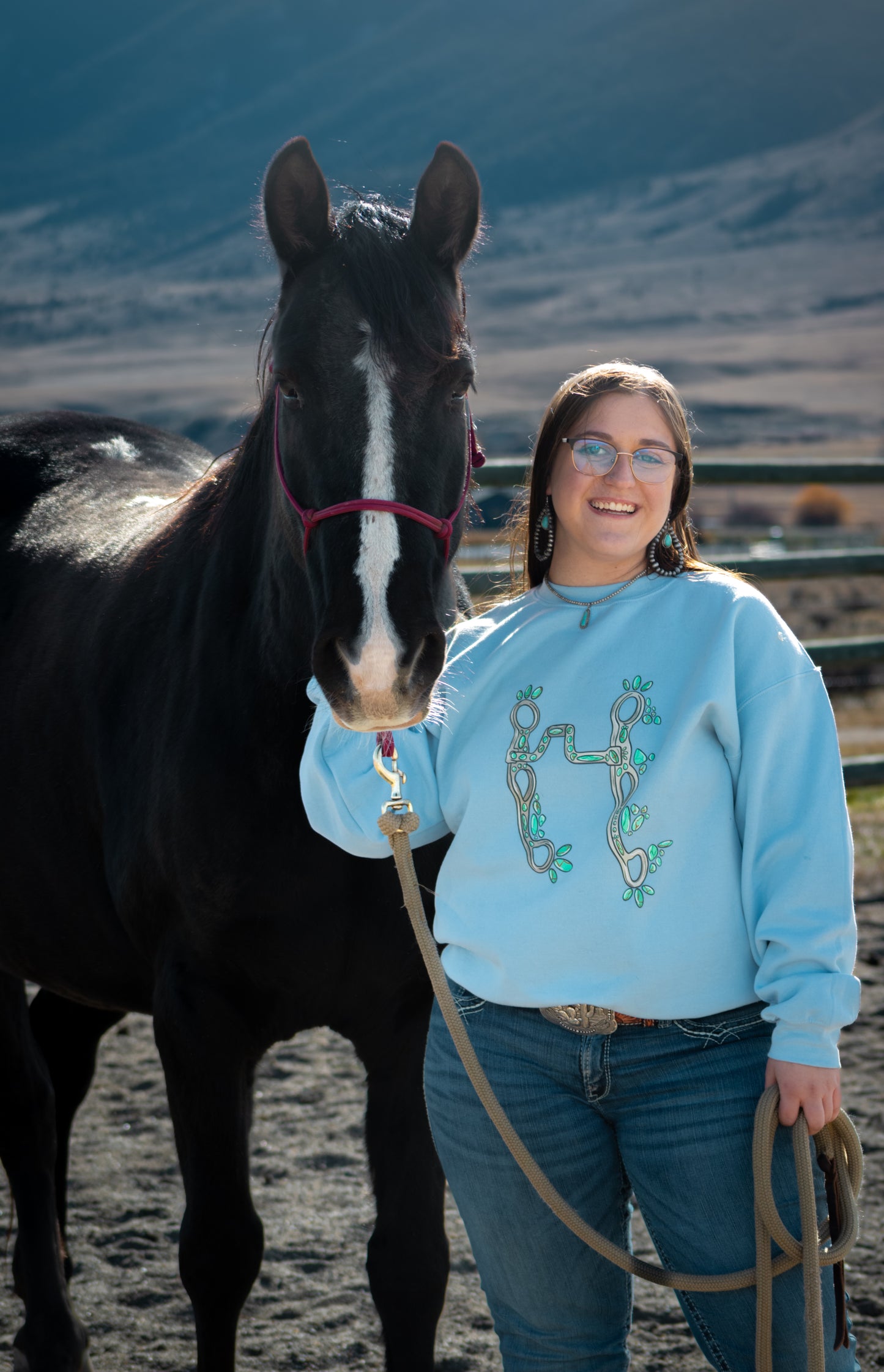 Turquoise Bit Crewneck