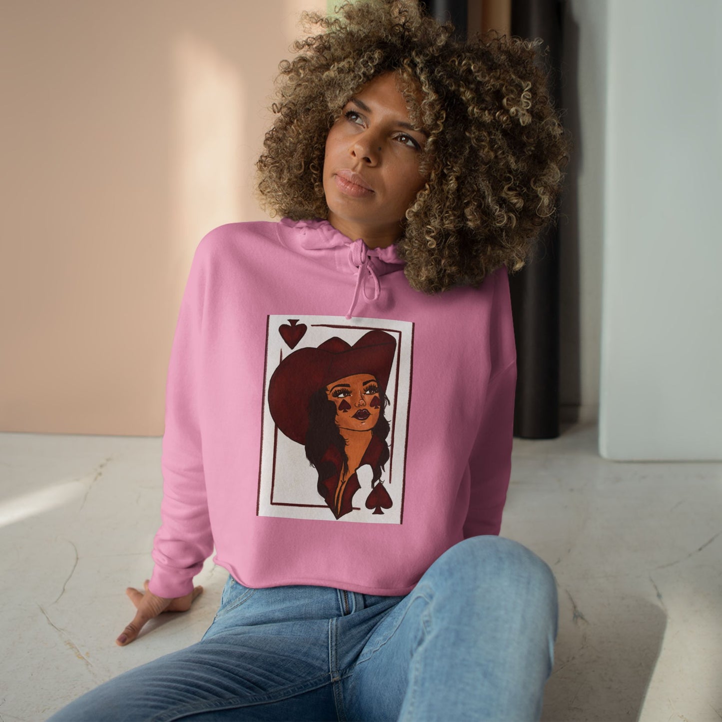 Queen of Spades Crop Hoodie