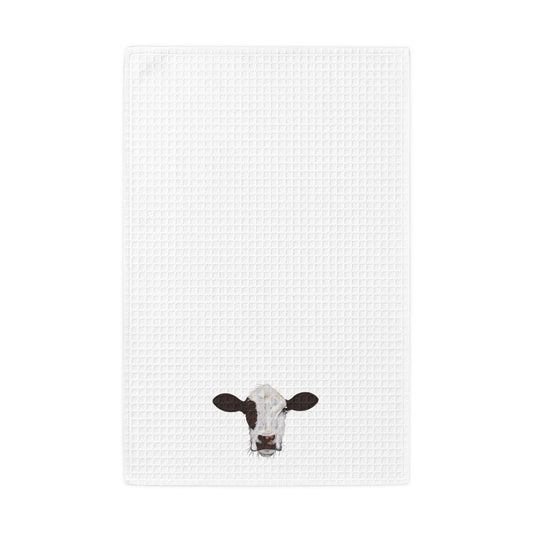 Cookin Heifer Waffle Weave Kitchen Hand Towel