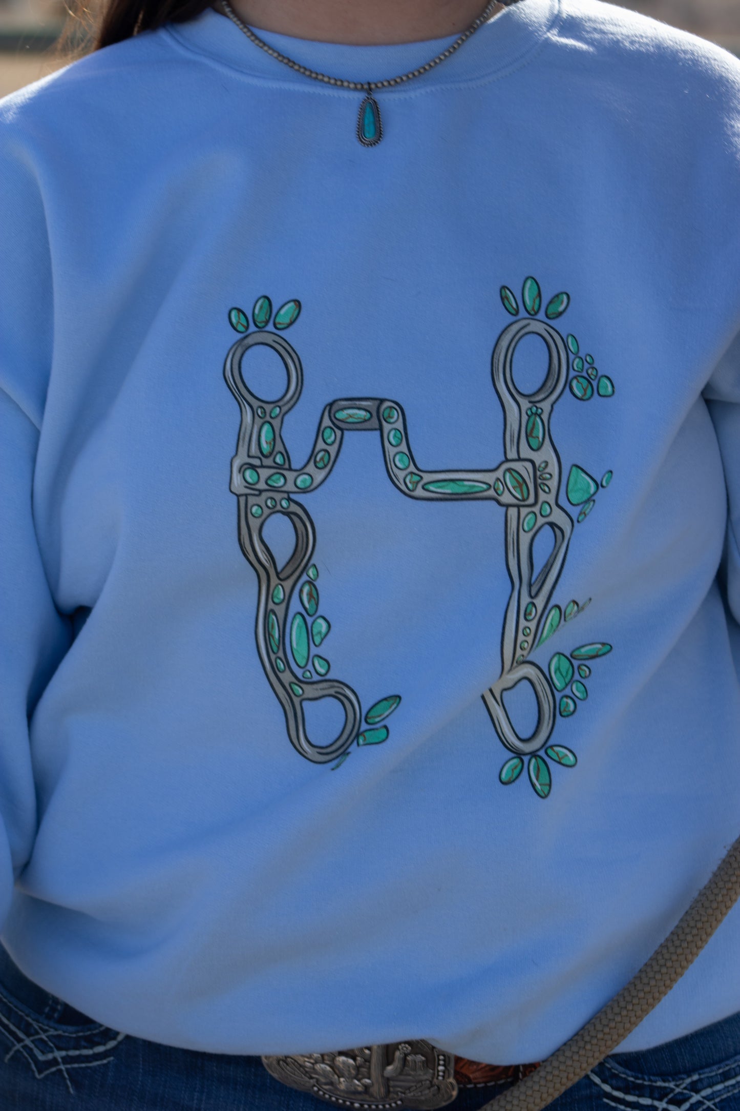 Turquoise Bit Crewneck